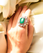 ZIKHIN-Big Stone Cubic Zirconia Studded Rings
