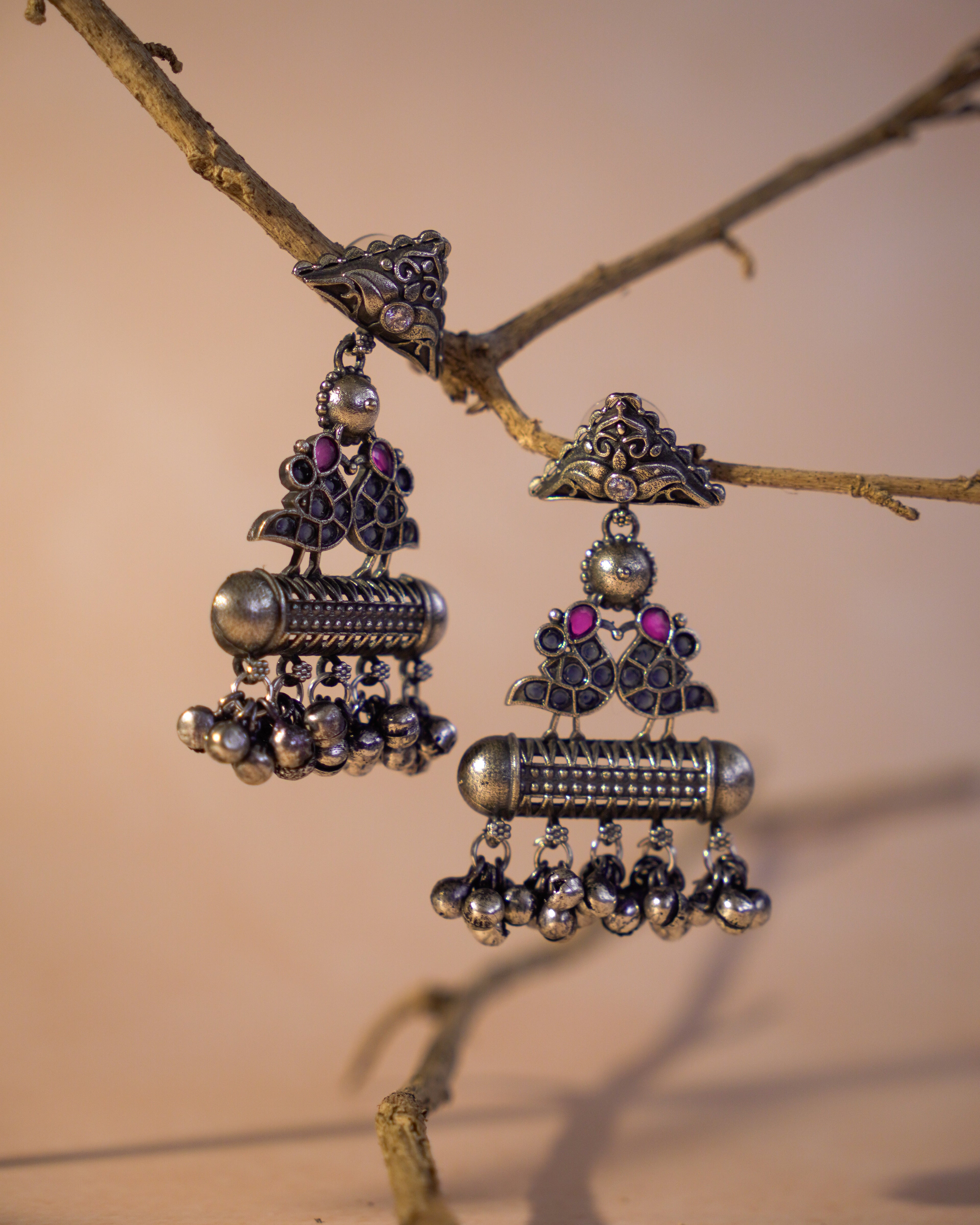Anassa-Bird Motif Stone Earrings