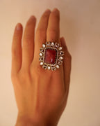ZIKHIN-Big Stone Cubic Zirconia Studded Rings