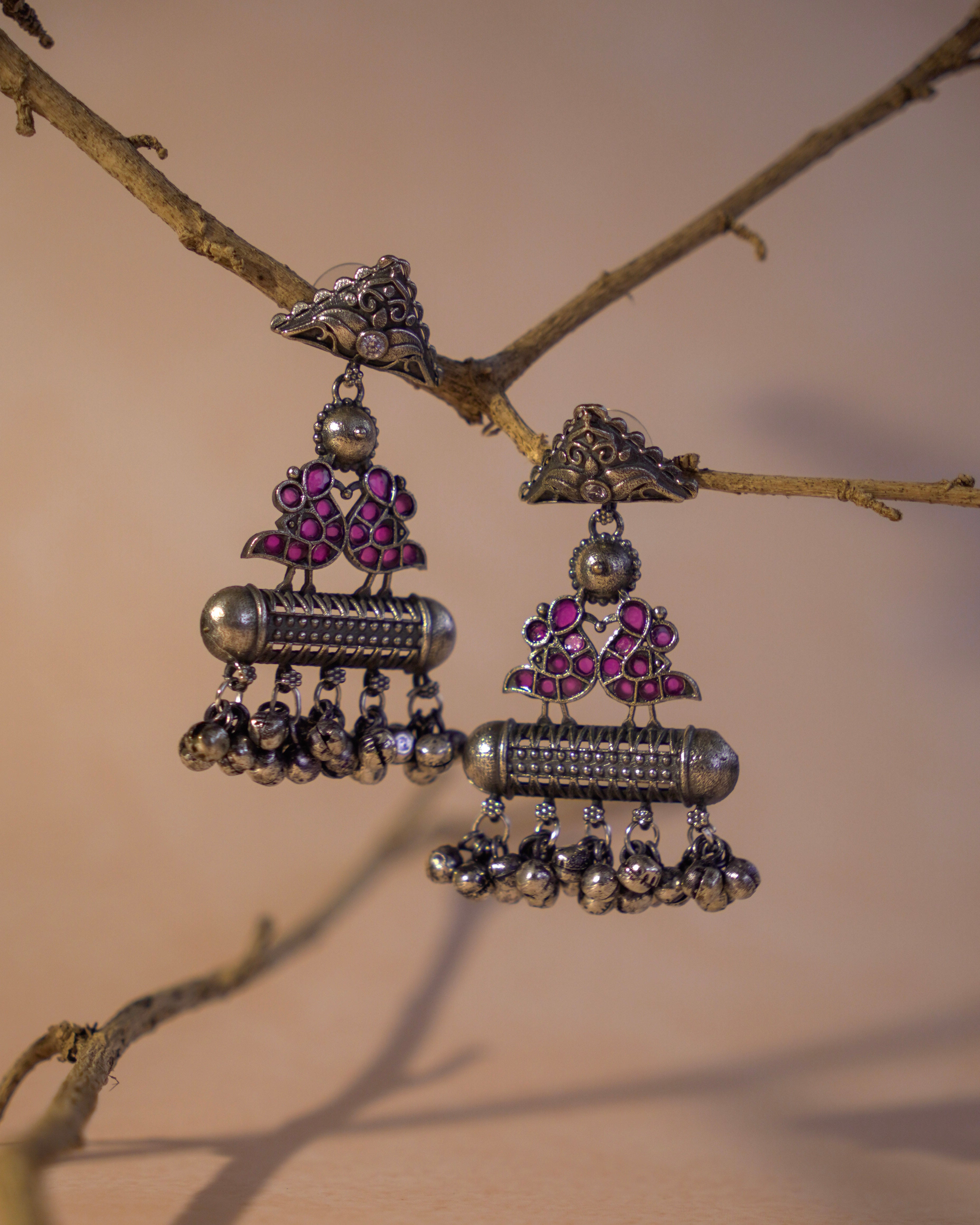 Anassa-Bird Motif Stone Earrings