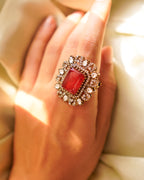 ZIKHIN-Big Stone Cubic Zirconia Studded Rings