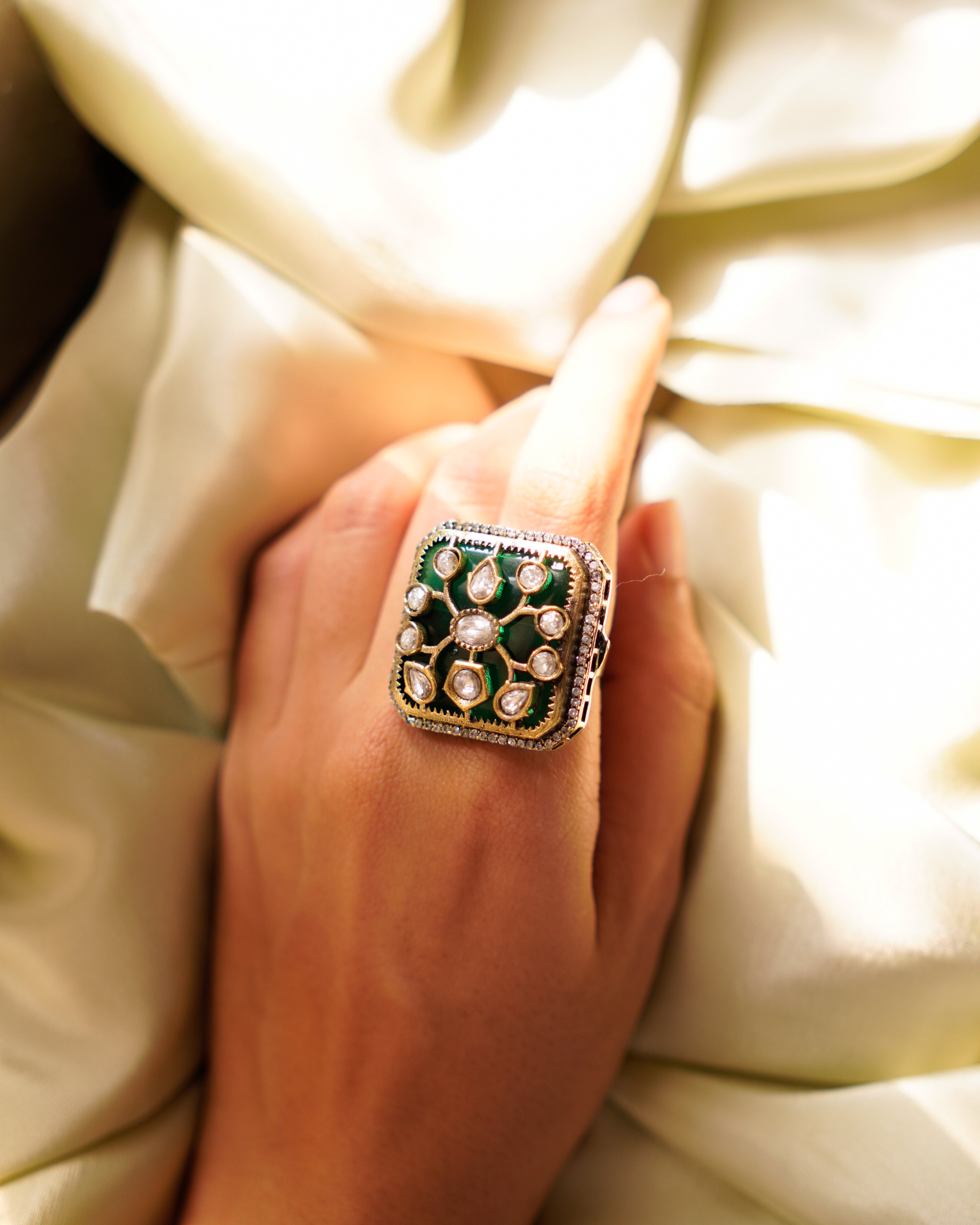 ZIKHIN-Royal Grandeur Kundan Rings