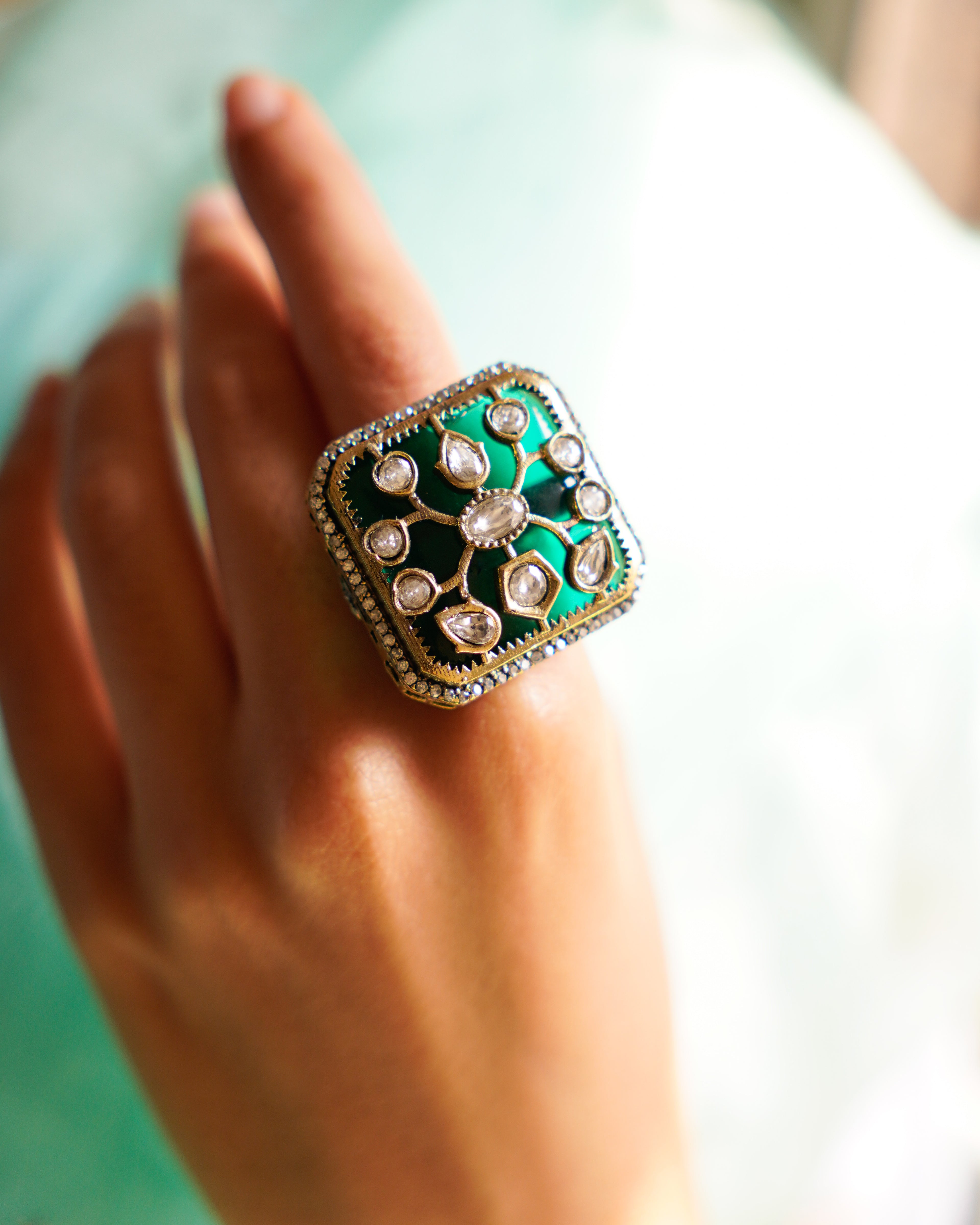 ZIKHIN-Royal Grandeur Kundan Rings