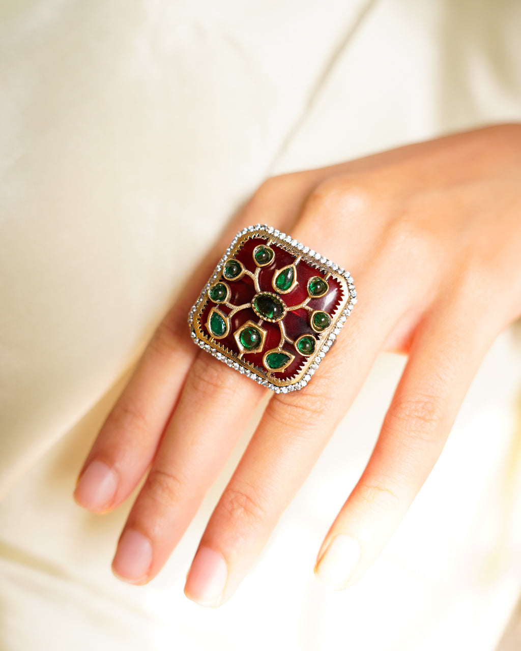 ZIKHIN-Royal Grandeur Kundan Rings