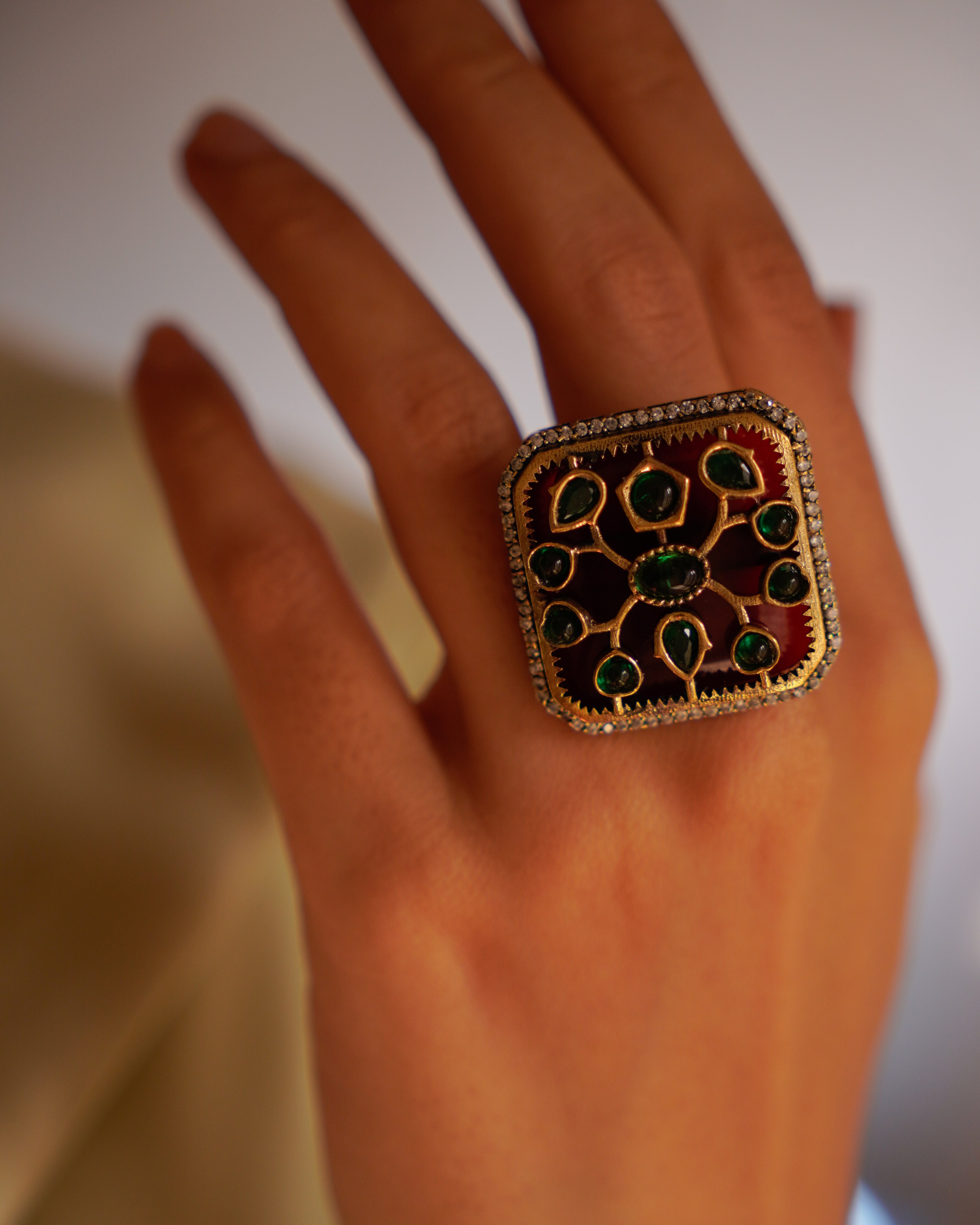 ZIKHIN-Royal Grandeur Kundan Rings