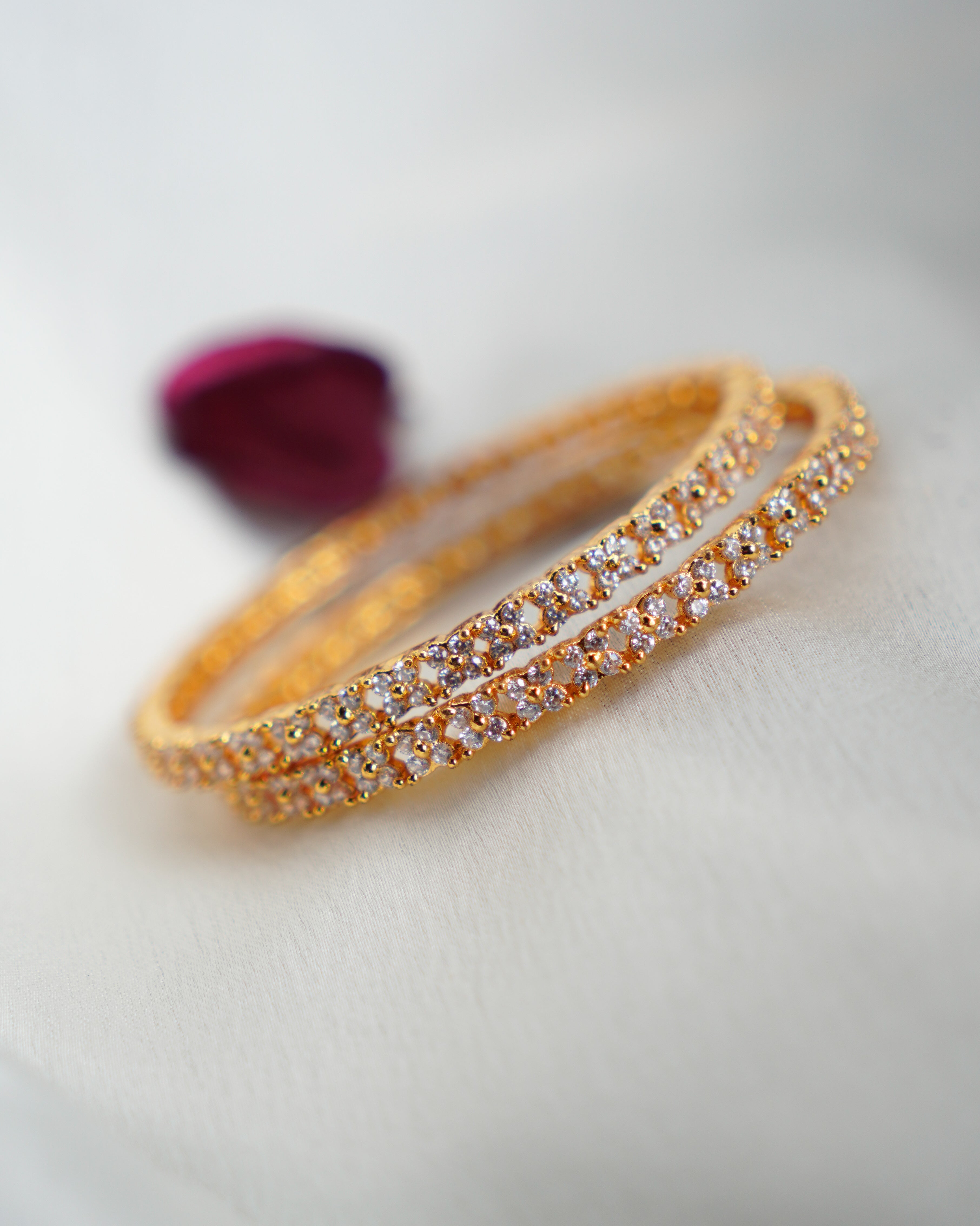 ORO- Beautiful AD Gold Plated Bangles