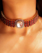 ZIKHIN- Elegant Diva Choker Necklace With Matching Earrings
