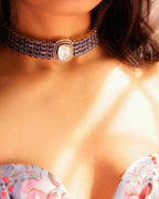 ZIKHIN- Elegant Diva Choker Necklace With Matching Earrings
