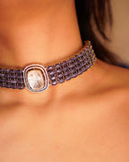 ZIKHIN- Elegant Diva Choker Necklace With Matching Earrings