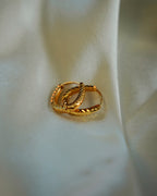 FLORA-Diamond Cut Gold Hoop Earrings for Women | Textured Lightweight Everyday Hoops