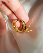 FLORA-Diamond Cut Gold Hoop Earrings for Women | Textured Lightweight Everyday Hoops