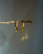FLORA-Diamond Cut Gold Hoop Earrings for Women | Textured Lightweight Everyday Hoops