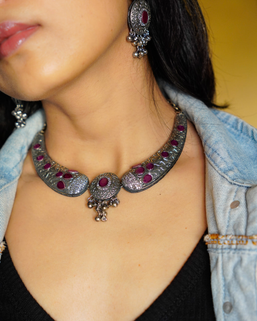 Anassa -Floral Folk Necklace Set