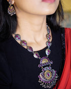 Anassa-Peacock Motif Long Necklace Set