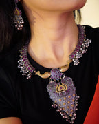 Anassa-Dual Tone Banjara Ghungroo Flower Long Necklace Set