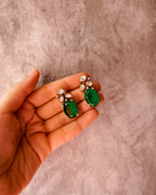 ZIKHIN- Emerald Stone Inspired Beautiful Glam Necklace Set