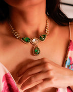 ZIKHIN-Elegant Pearl Necklace & Earring Set in four dazzling colours