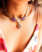 ZIKHIN-Elegant Pearl Necklace & Earring Set in four dazzling colours
