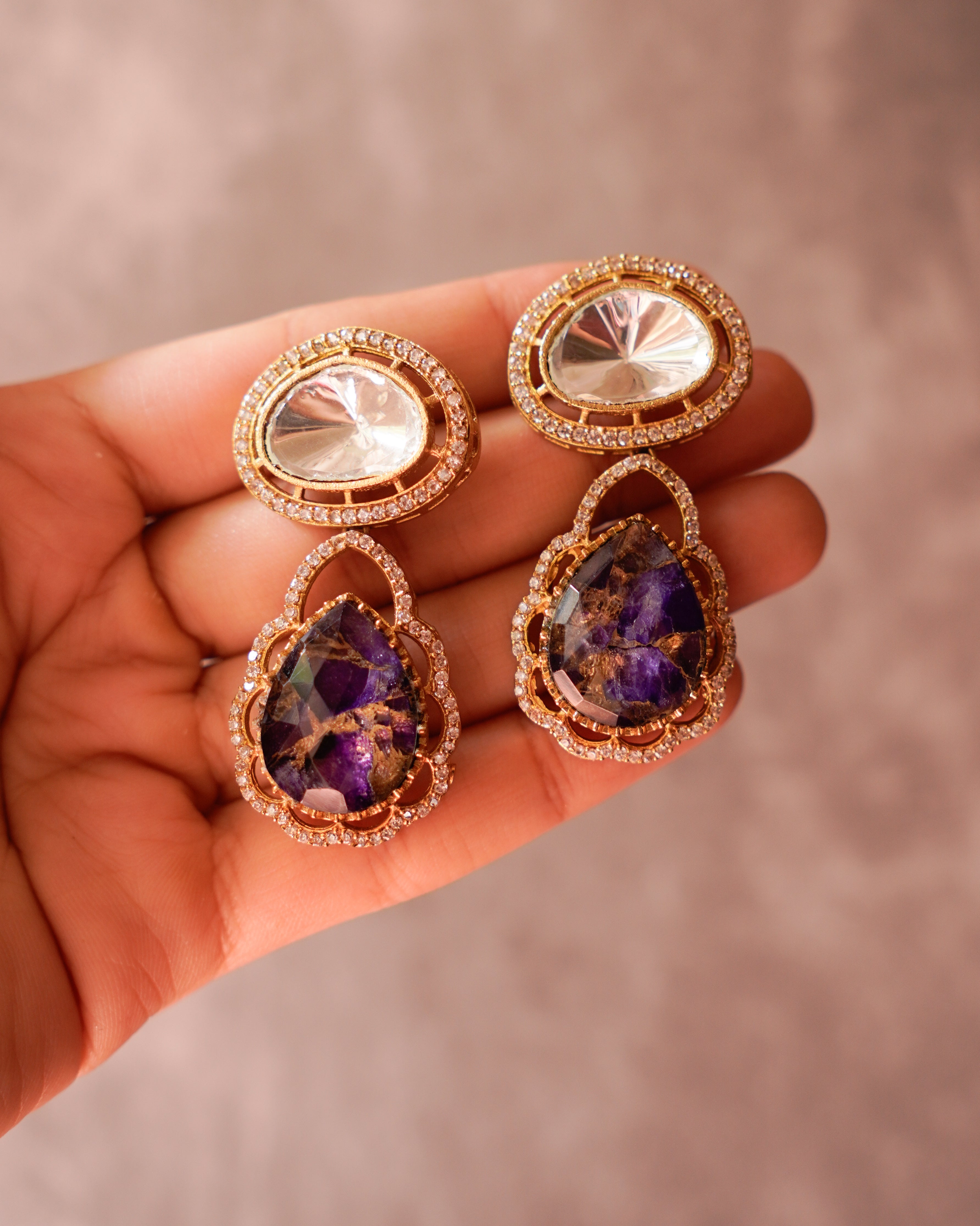 ZIKHIN-Elegant Pearl Necklace & Earring Set in four dazzling colours