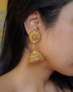 ORO-Dazzling Gold Jhumka Earrings