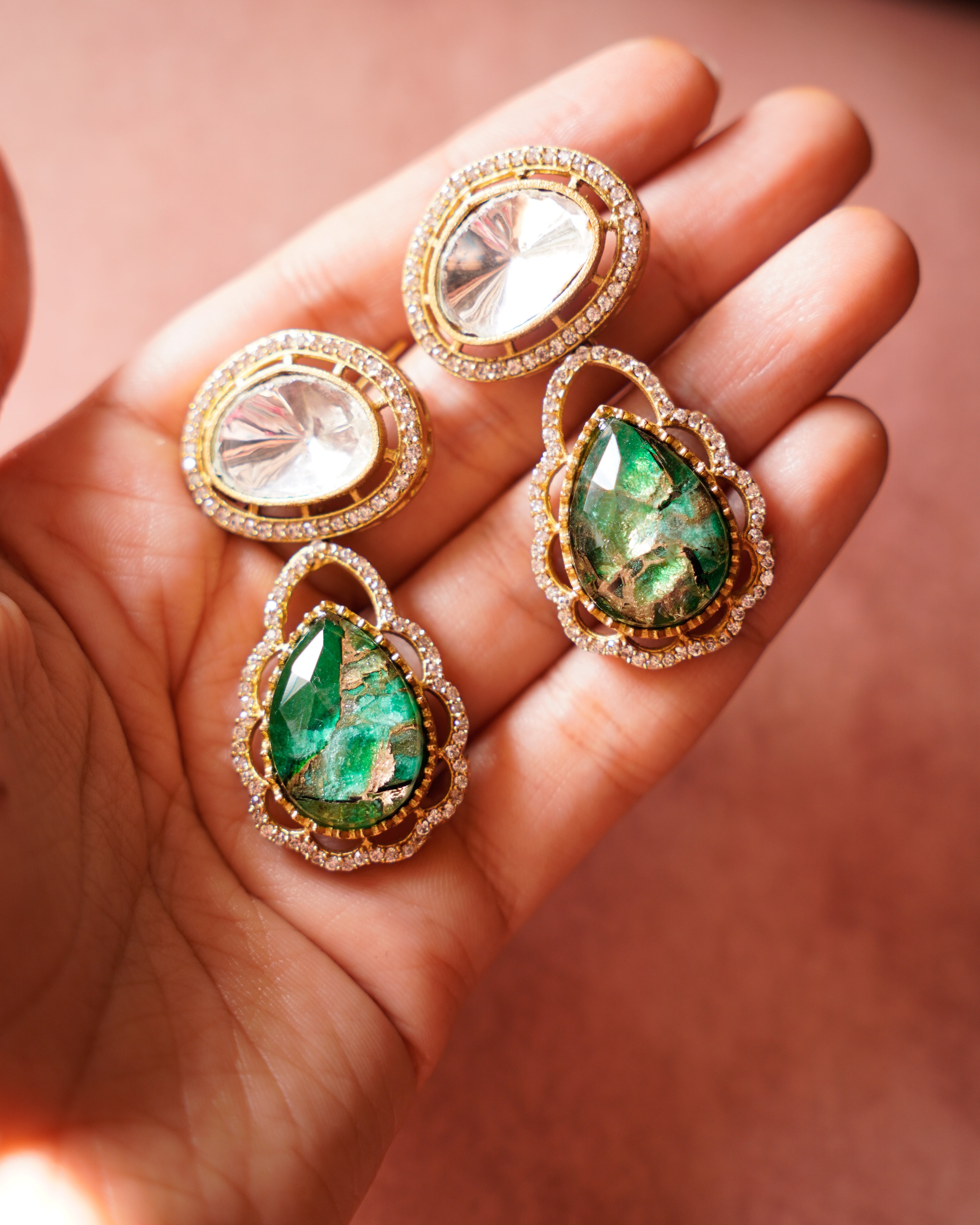 ZIKHIN-Elegant Pearl Necklace & Earring Set in four dazzling colours