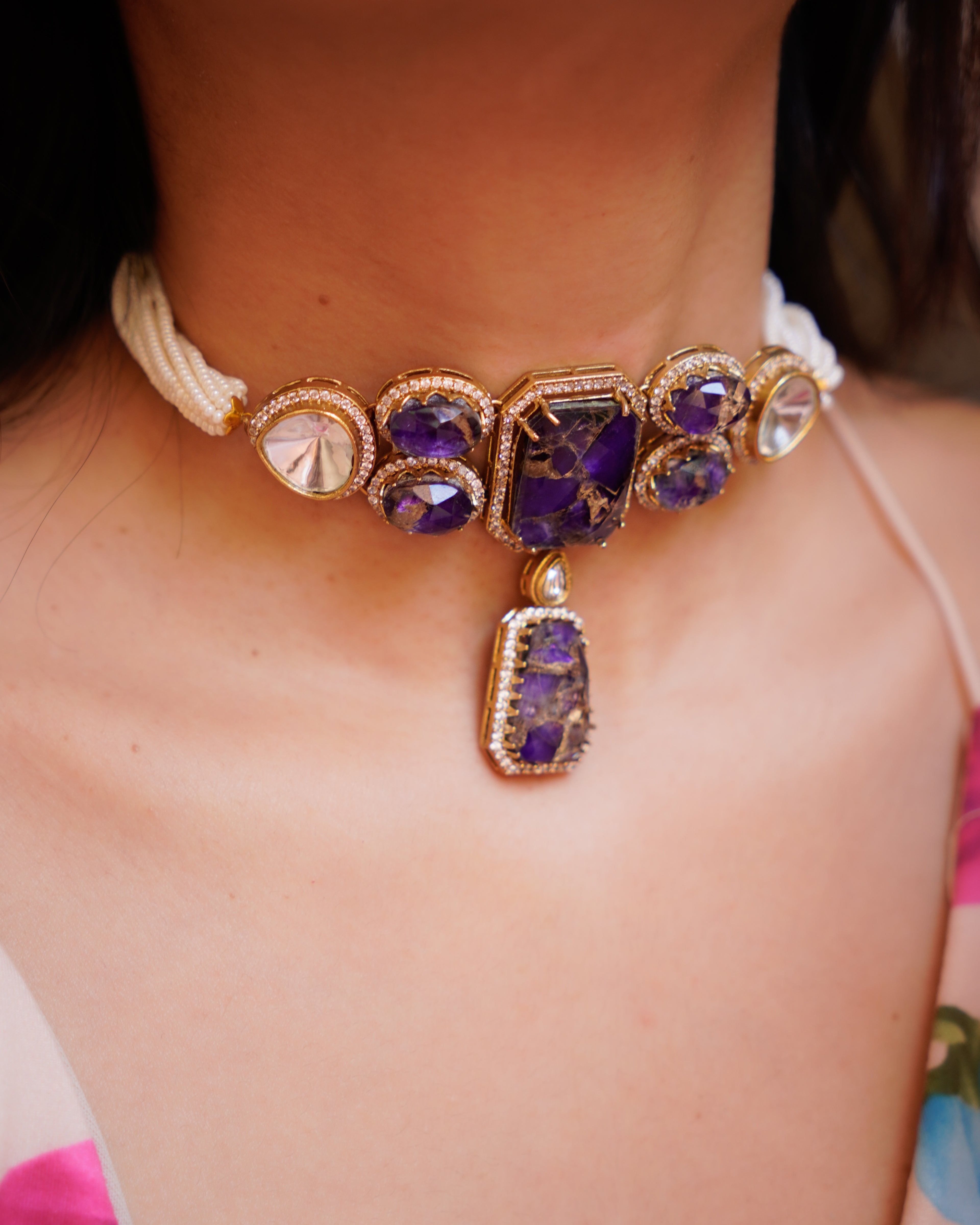 ZIKHIN- Royalty Necklace Choker Set