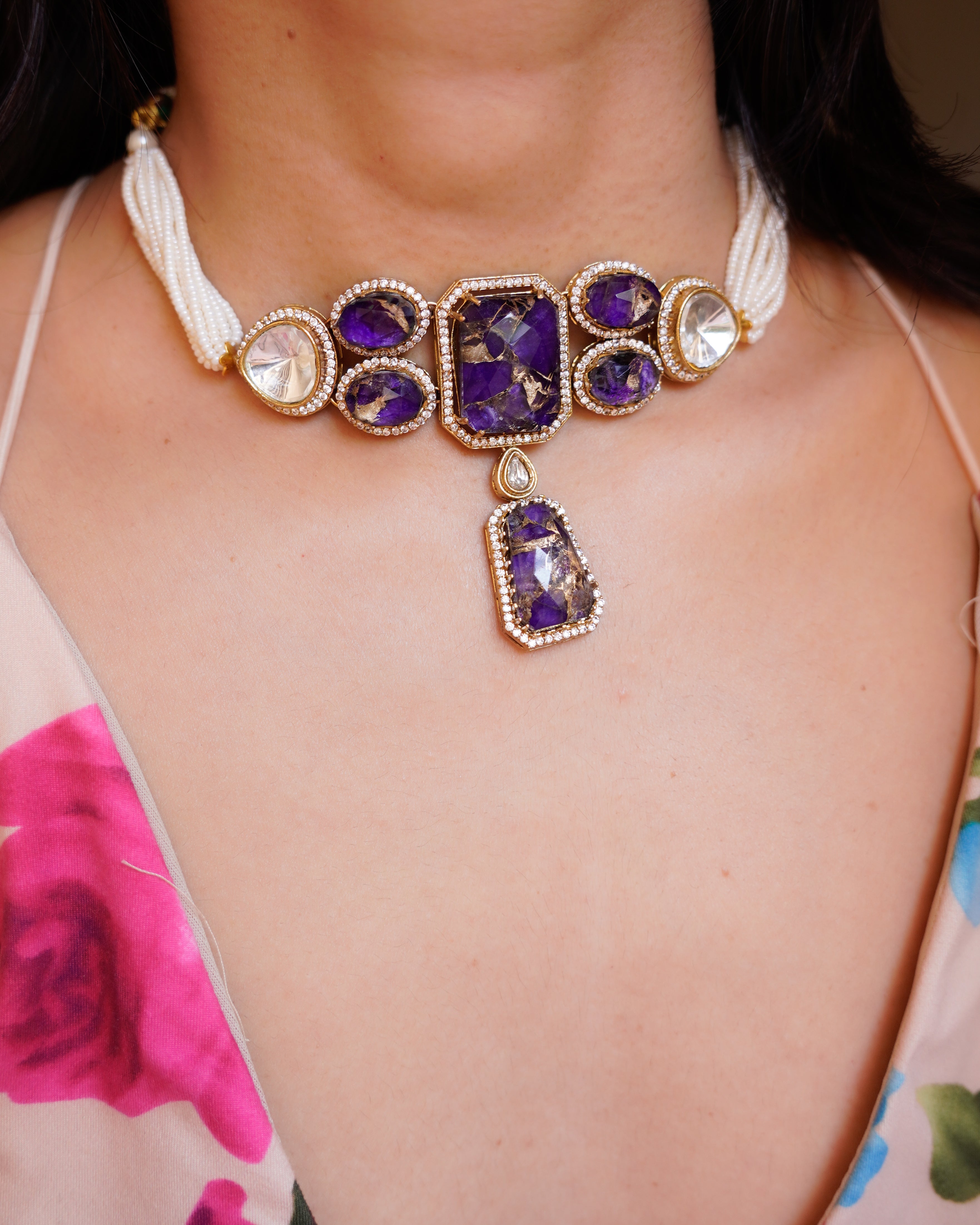 ZIKHIN- Royalty Necklace Choker Set