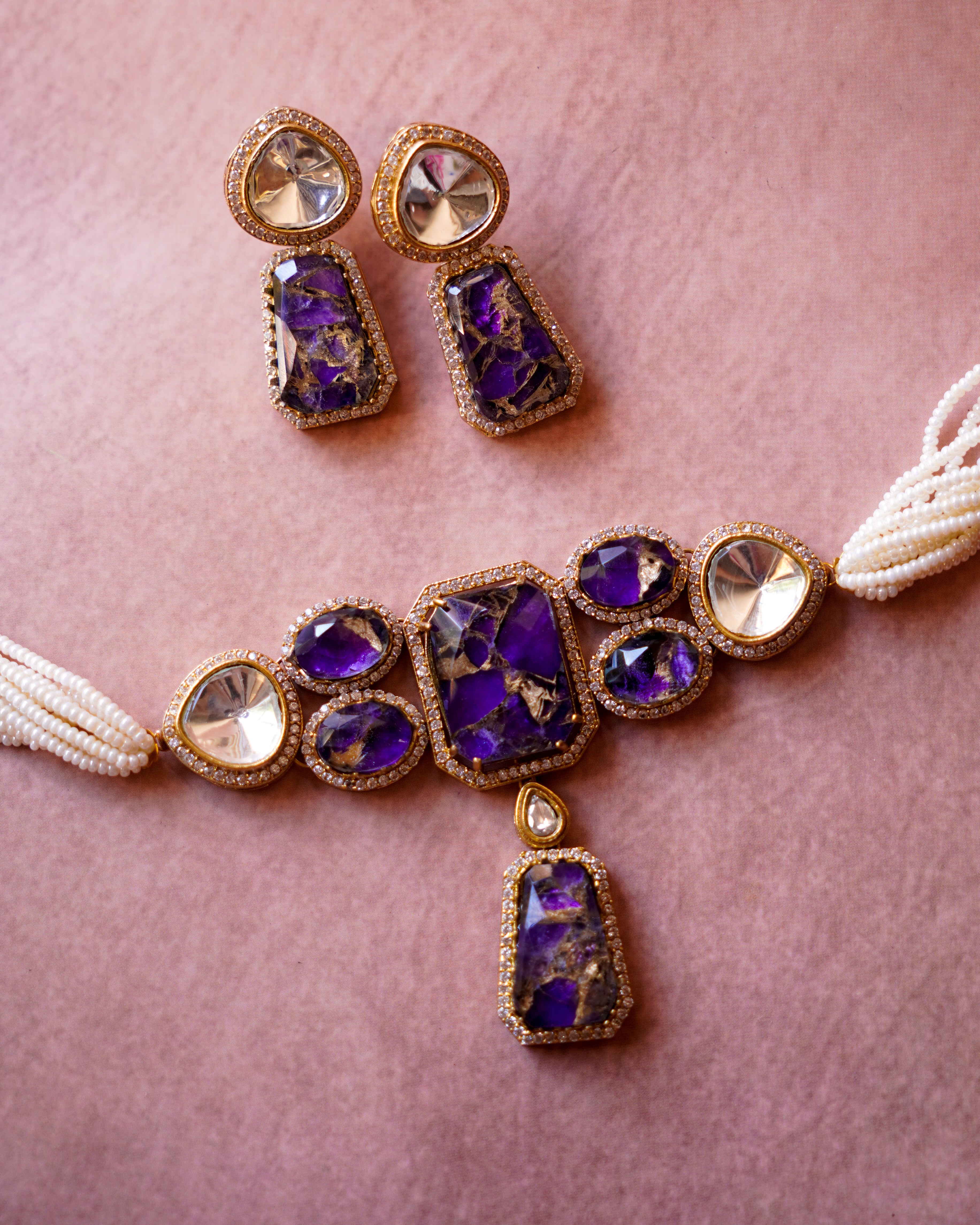 ZIKHIN- Royalty Necklace Choker Set