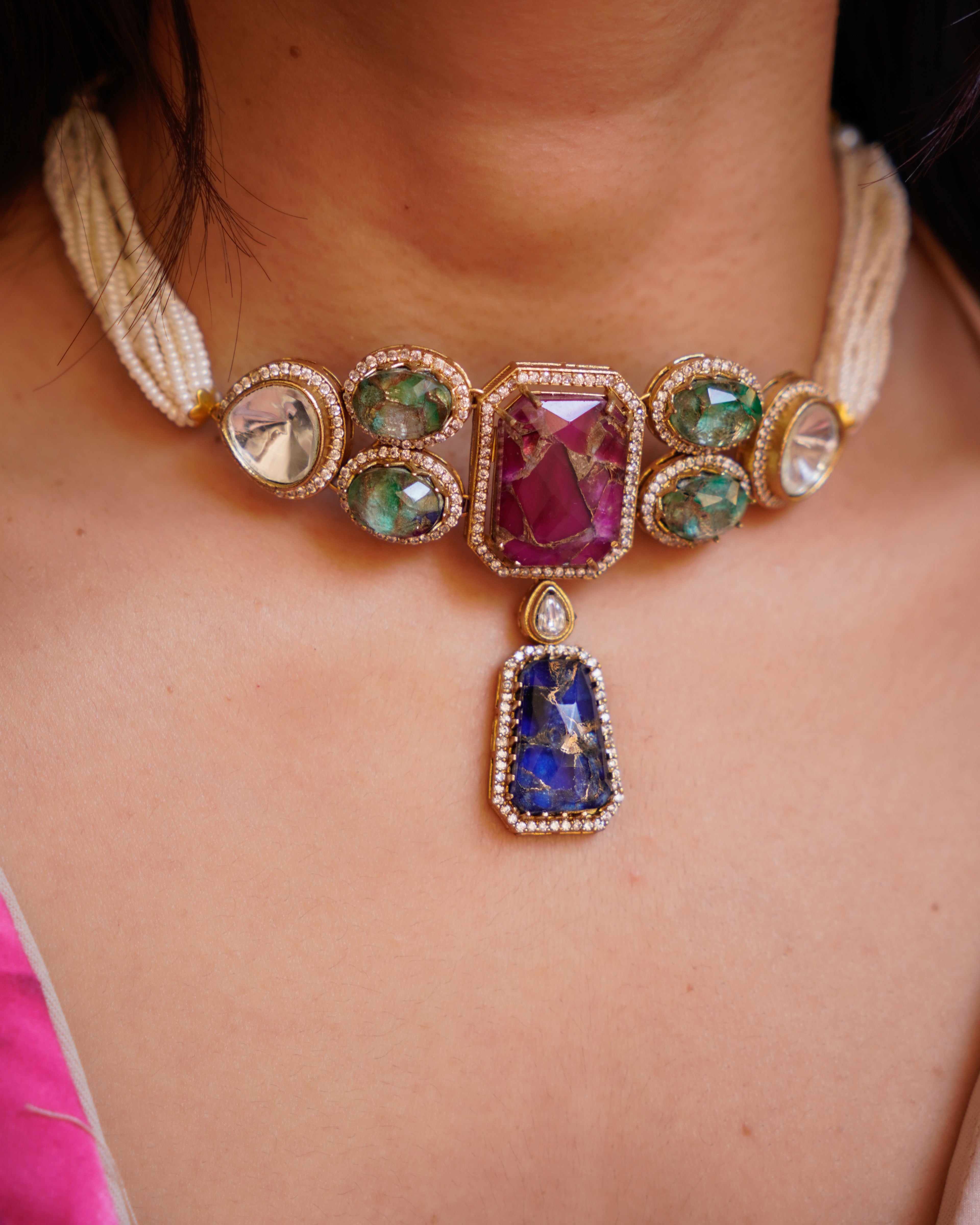 ZIKHIN- Royalty Necklace Choker Set