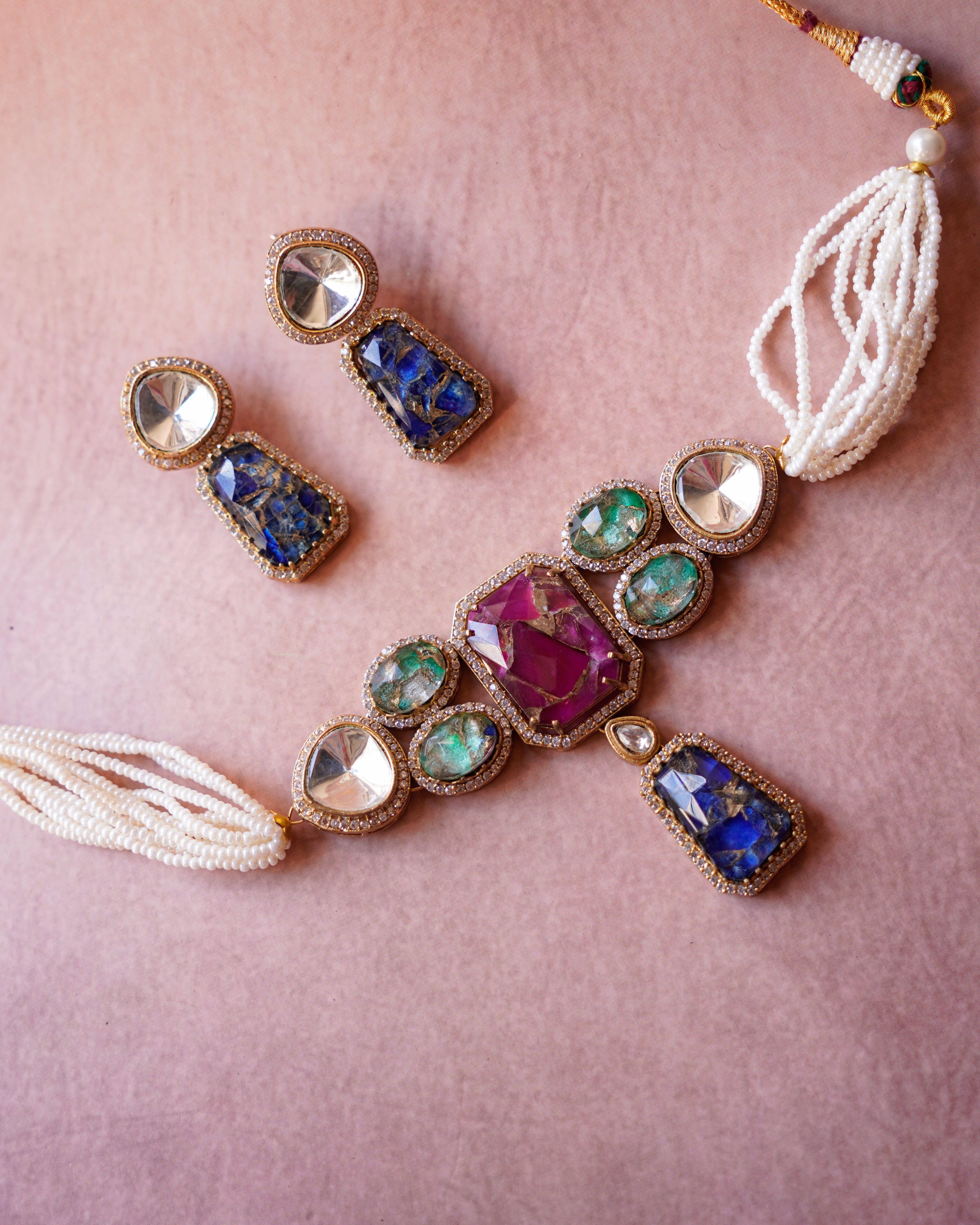 ZIKHIN- Royalty Necklace Choker Set