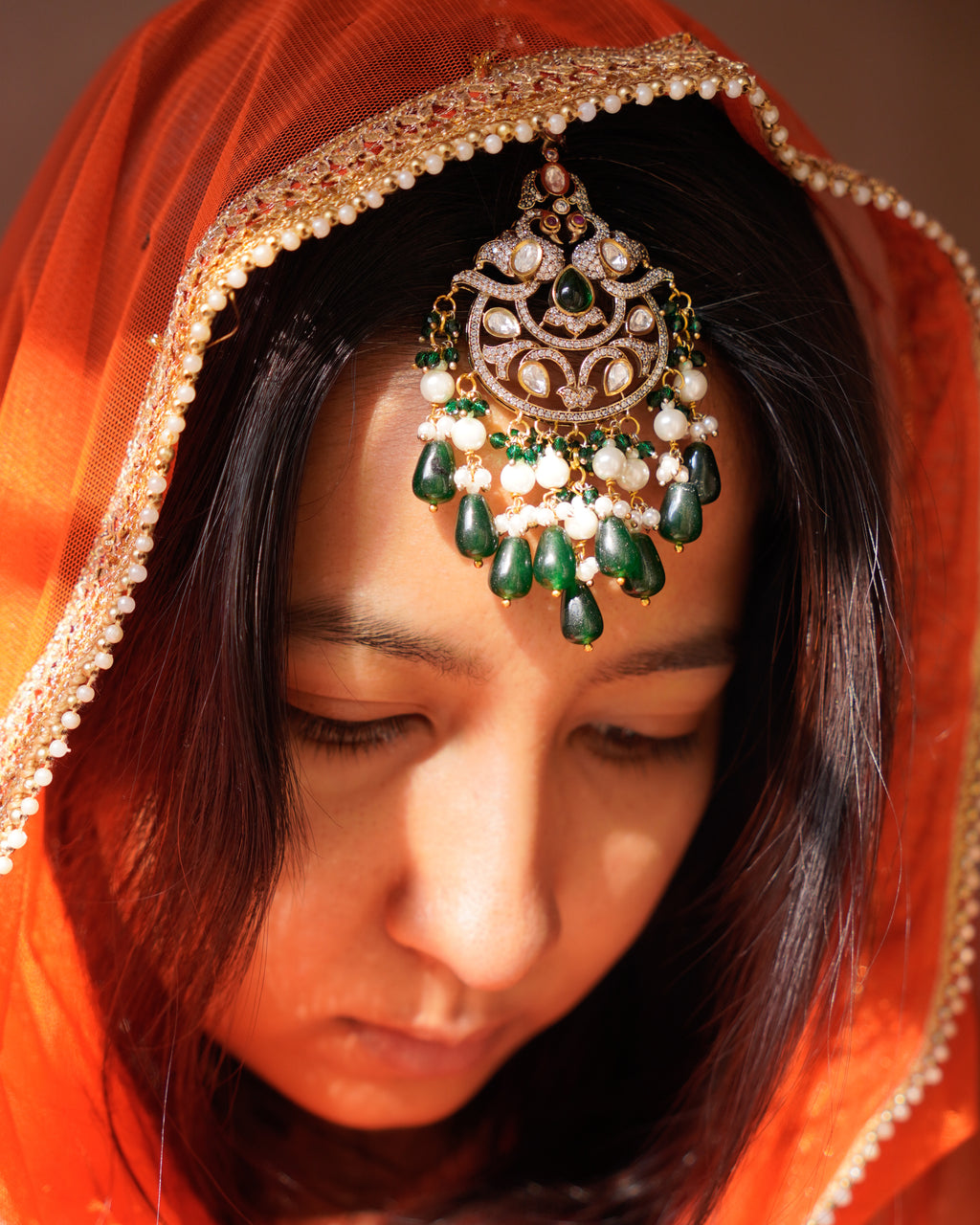 ROOP- Bird Motif Traditional Maang Tikka