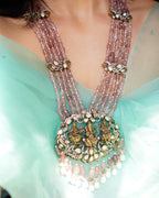 ZIKHIN - Divine Victorian Kundan Pendant Necklace set with Quartz Stones