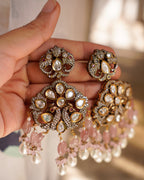 ZIKHIN - Divine Victorian Kundan Pendant Necklace set with Quartz Stones