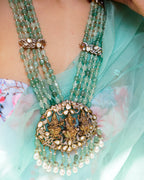 ZIKHIN - Divine Victorian Kundan Pendant Necklace set with Quartz Stones