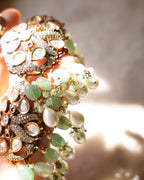ZIKHIN - Divine Victorian Kundan Pendant Necklace set with Quartz Stones