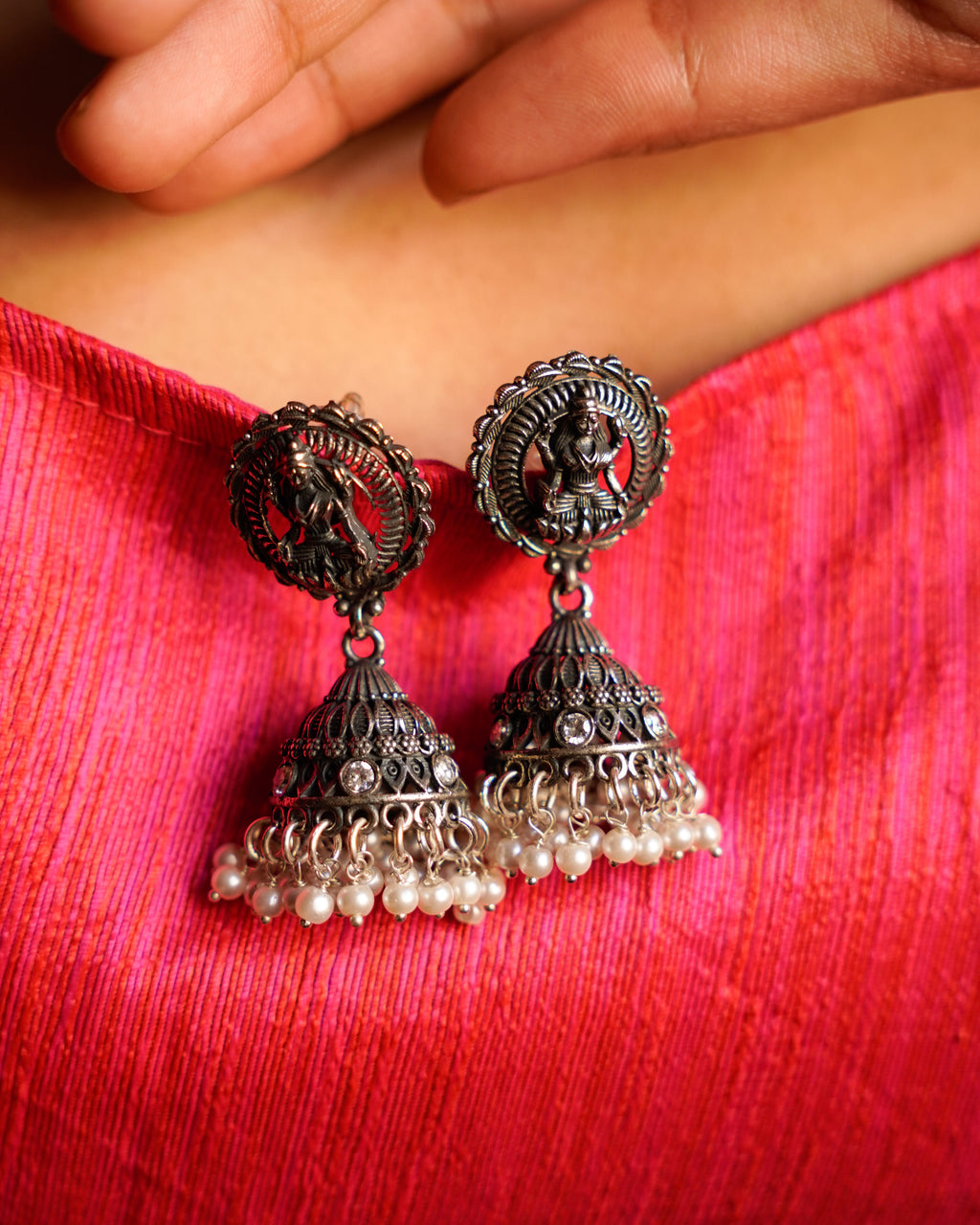 Anassa- Divine Laxmi's Pearl Temple Necklace Set