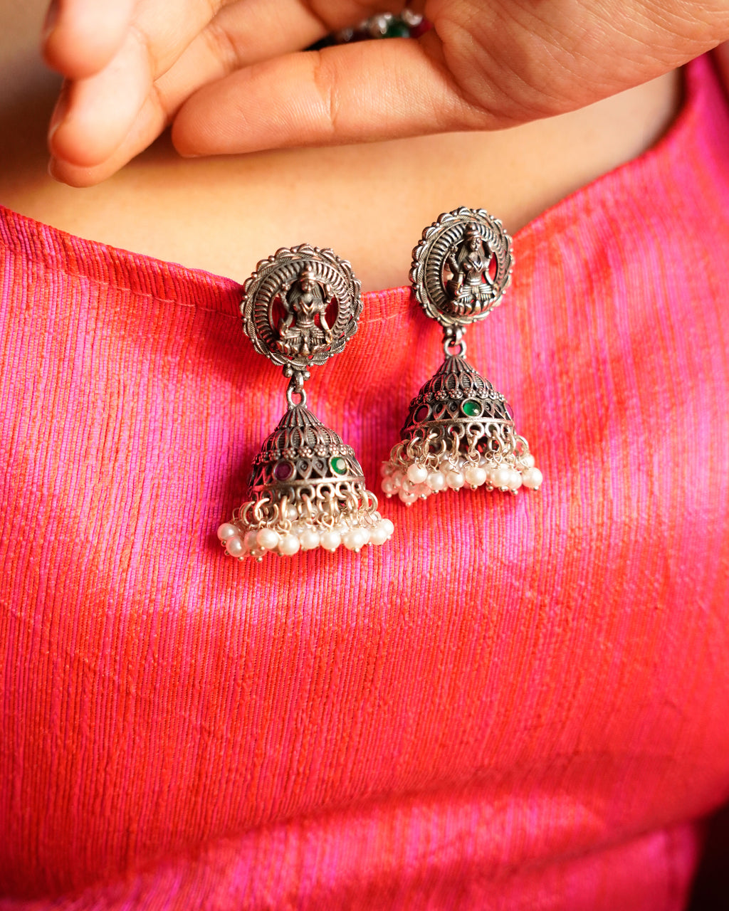 Anassa- Divine Laxmi's Pearl Temple Necklace Set