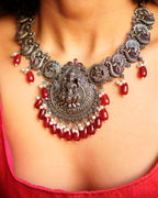 Anassa- Divine Laxmi's Pearl Temple Necklace Set
