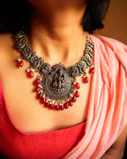 Anassa- Divine Laxmi's Pearl Temple Necklace Set