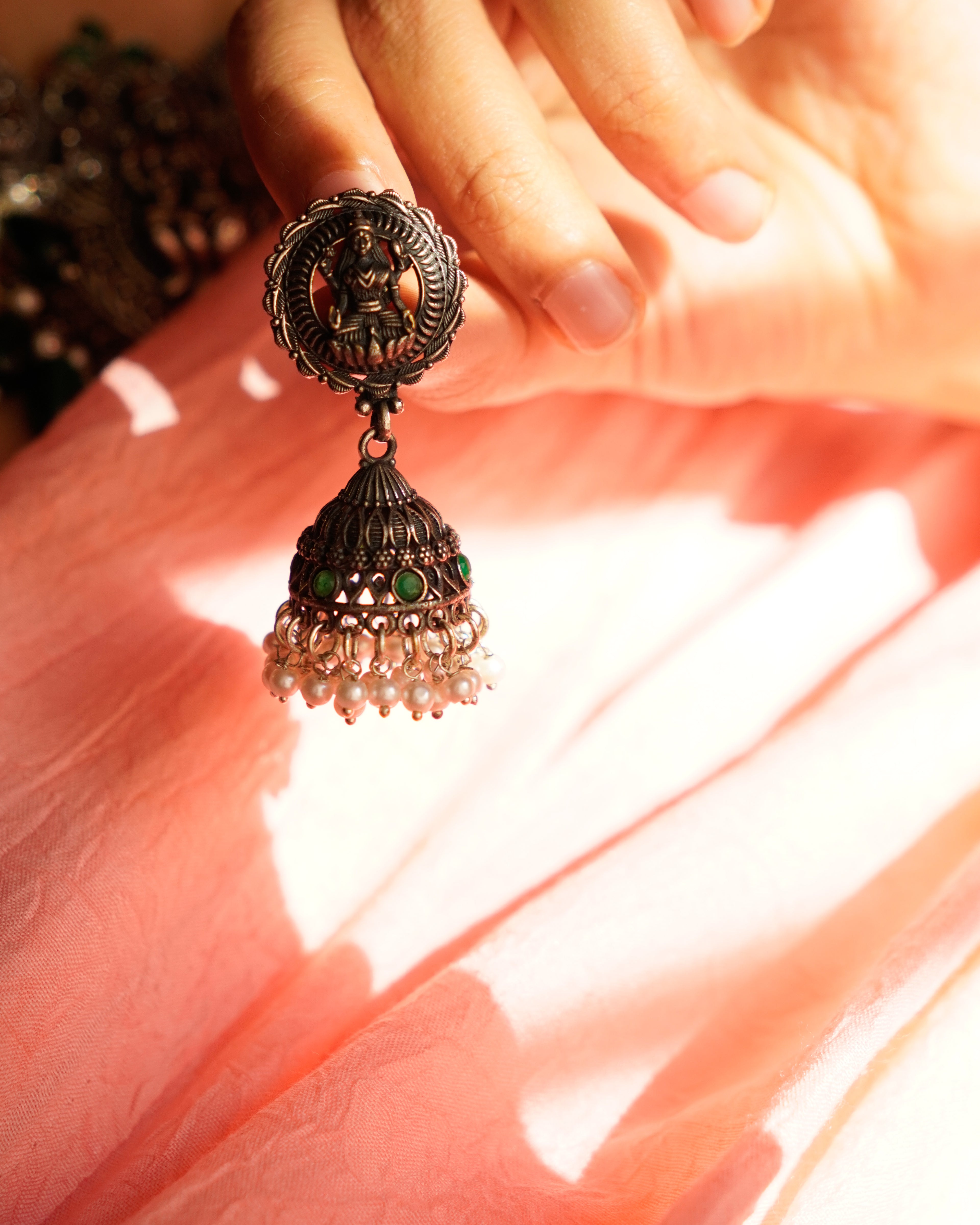 Anassa- Divine Laxmi's Pearl Temple Necklace Set