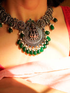 Anassa- Divine Laxmi's Pearl Temple Necklace Set
