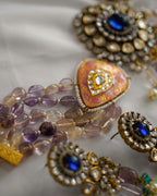 ZIKHIN- Radiant Elegance Kundan Choker Set with Stunning Red Quartz