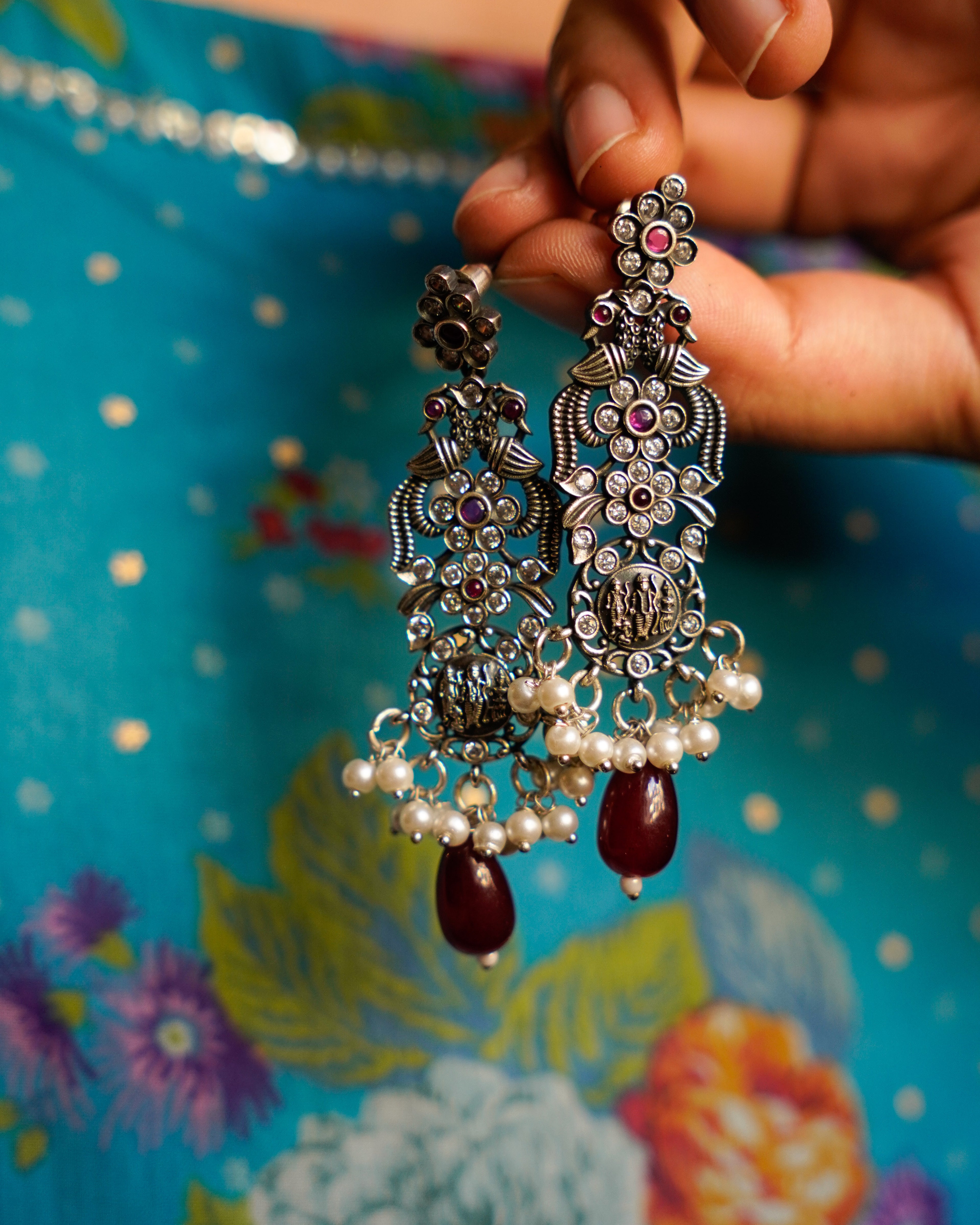 Anassa- Multi stone Peacock floral Necklace Set