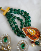 ZIKHIN- Radiant Elegance Kundan Choker Set with Stunning Red Quartz