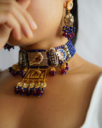 ZIKHIN- Beautiful Palki Stonework Kundan Choker Set