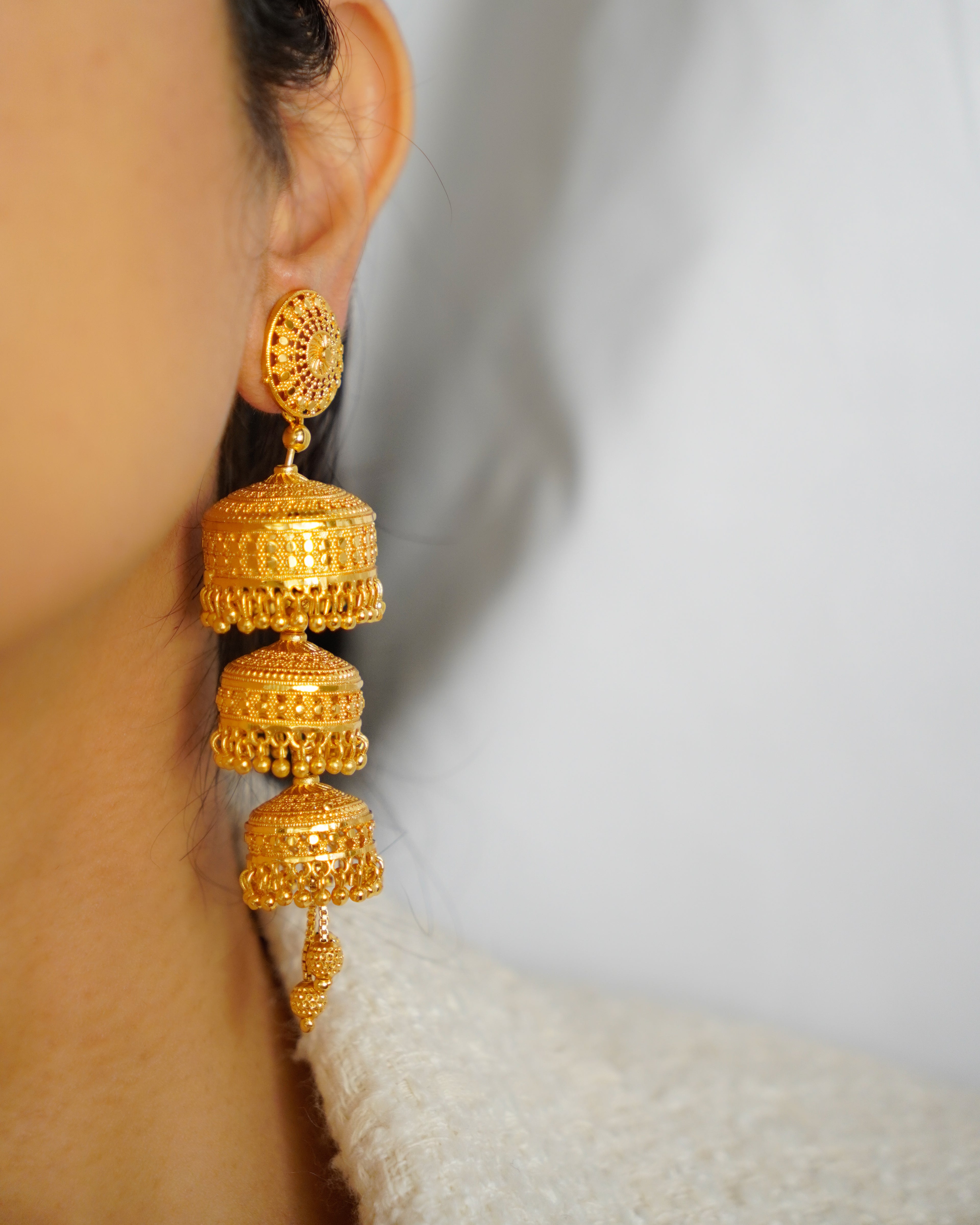 ORO-Goddess Jhumka Earrings