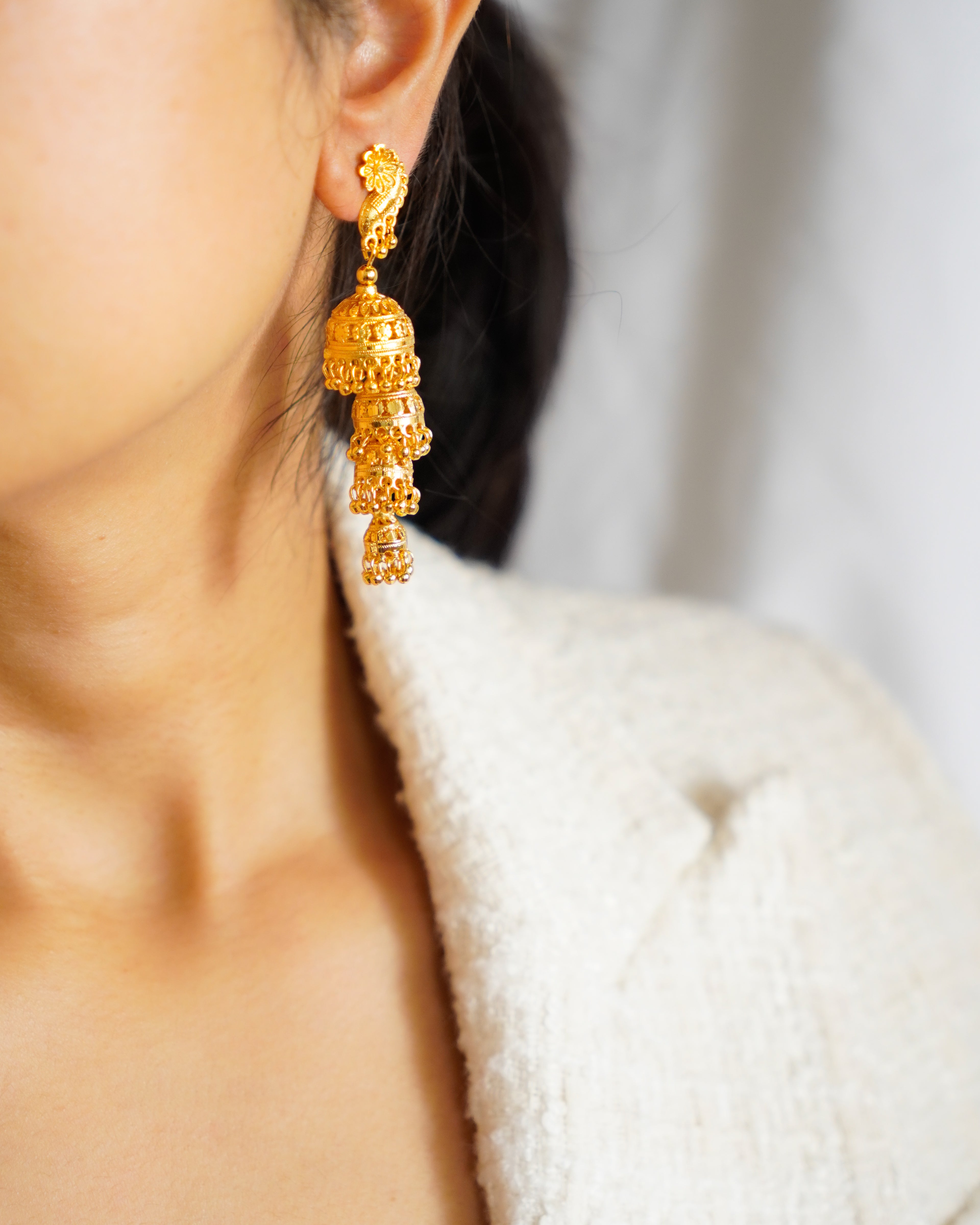 ORO-Gilded Perfection Stunning Gold Jhumka
