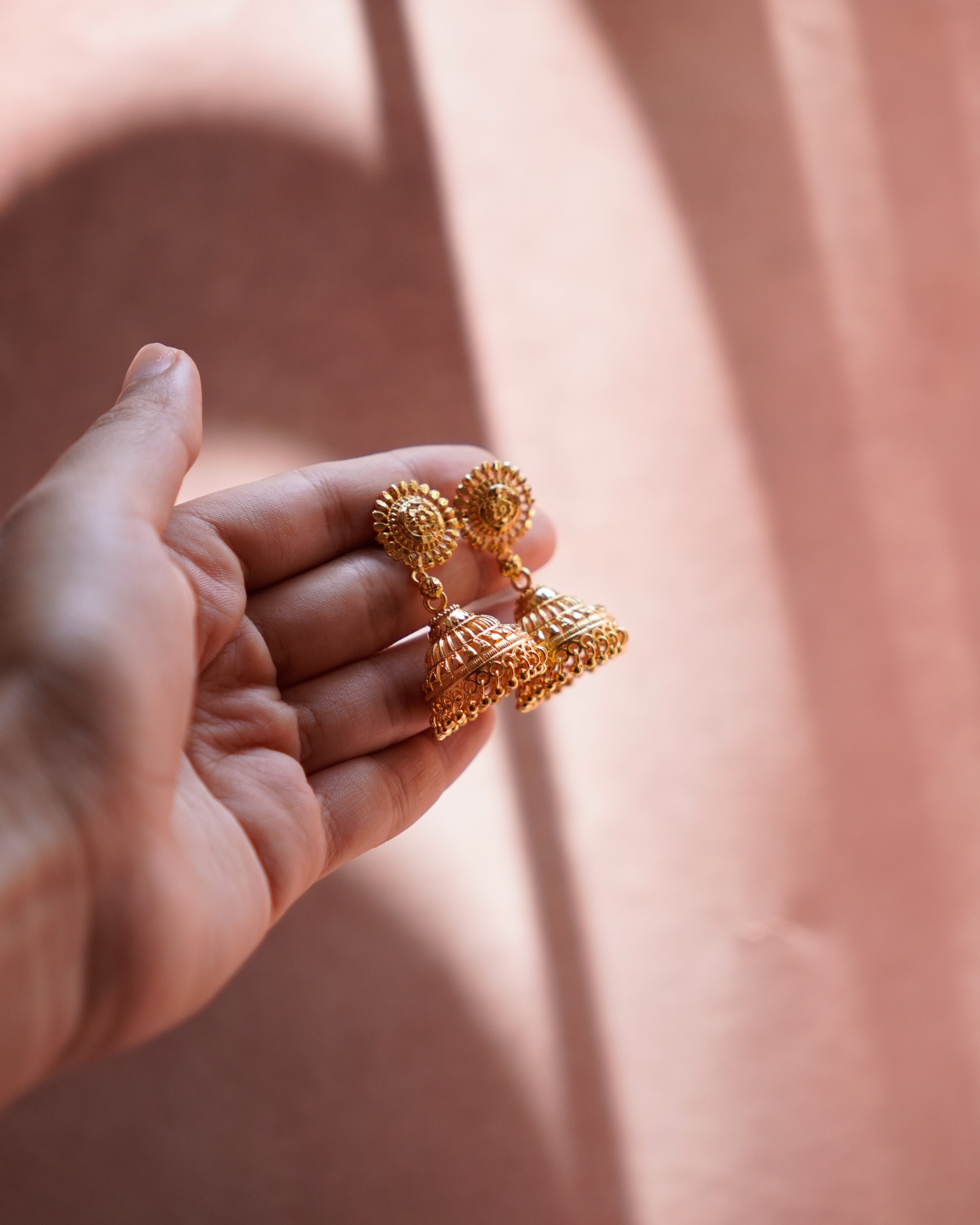 ORO- Luxurious Gold Jhumka Earrings