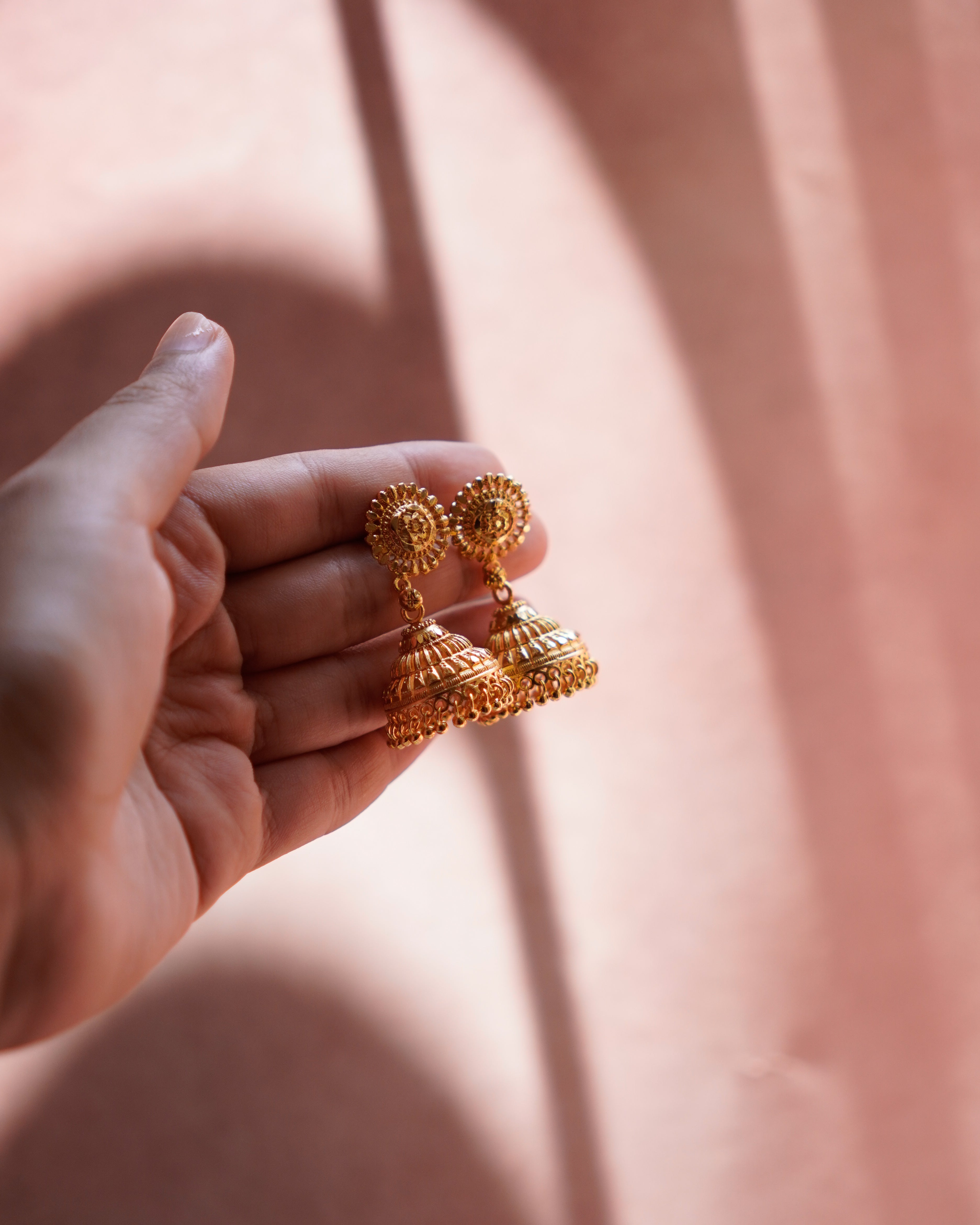 ORO- Luxurious Gold Jhumka Earrings