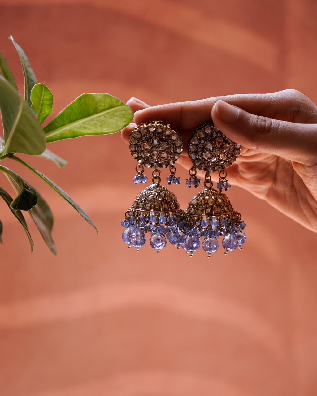 Dazzling Kundan Ethnic Jhumka Earrings